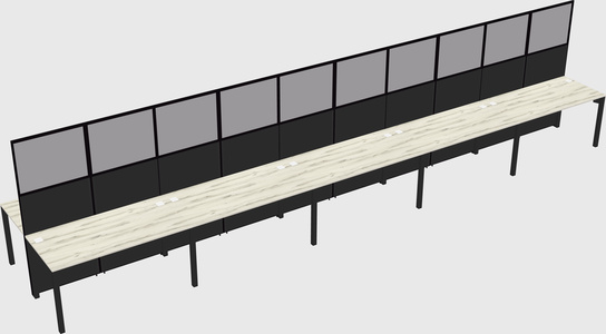 Shared rectangular cubicle
