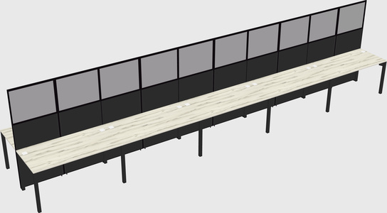 Shared rectangular cubicle