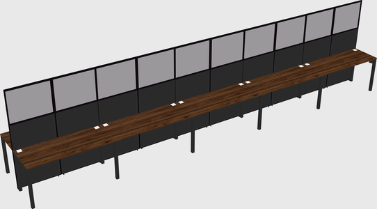 Shared rectangular cubicle