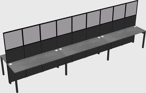 Shared rectangular cubicle