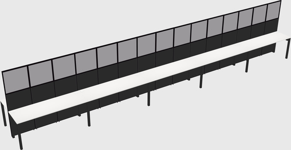 Shared rectangular cubicle