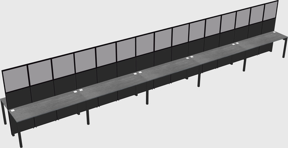 Shared rectangular cubicle