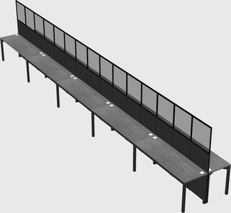 Shared rectangular cubicle