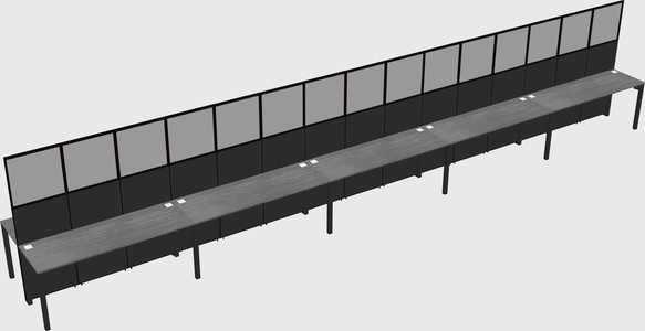Shared rectangular cubicle