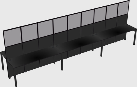 Shared rectangular cubicle