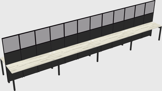 Shared rectangular cubicle
