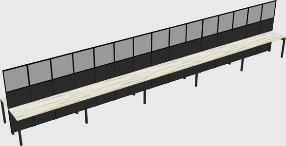 Shared rectangular cubicle