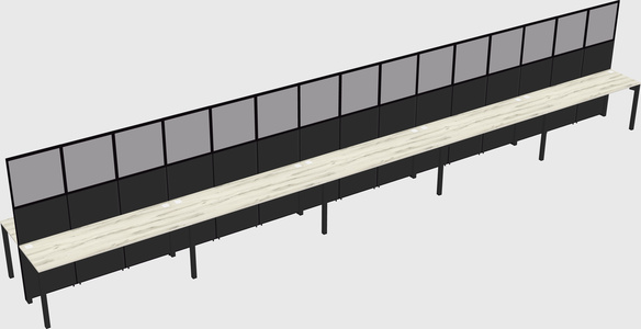 Shared rectangular cubicle