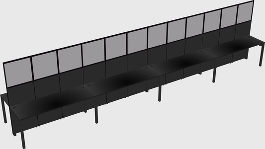 Shared rectangular cubicle