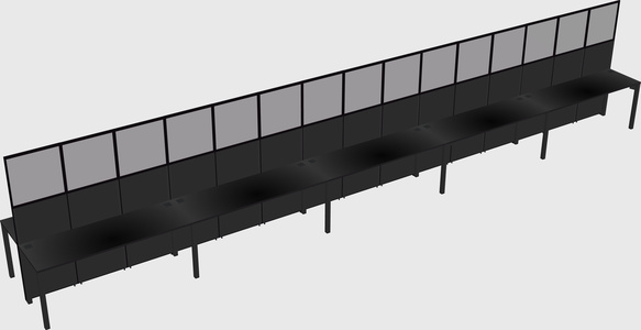 Shared rectangular cubicle