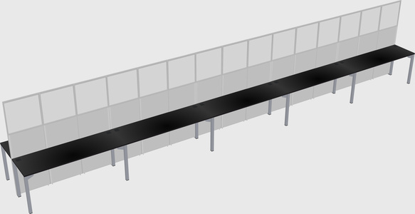 Shared rectangular cubicle