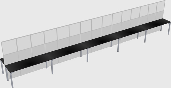 Shared rectangular cubicle