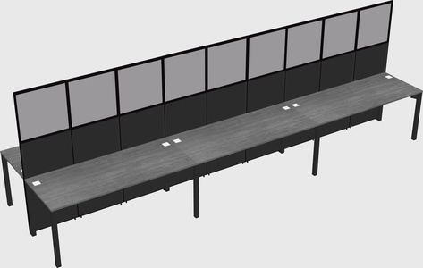 Shared rectangular cubicle