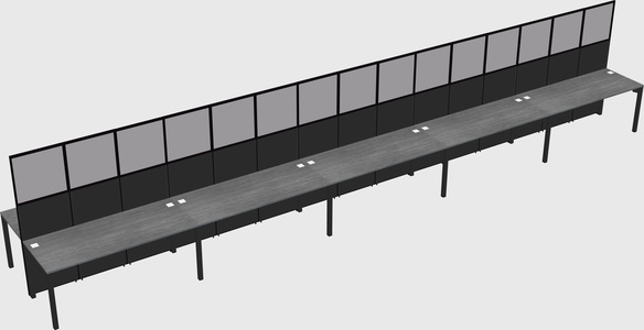 Shared rectangular cubicle