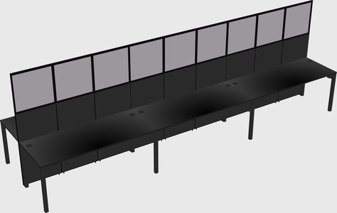 Shared rectangular cubicle