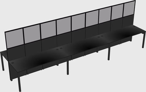 Shared rectangular cubicle