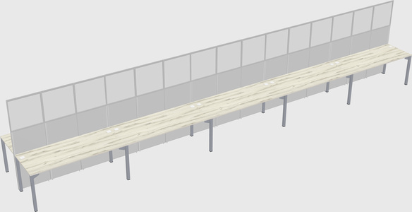 Shared rectangular cubicle