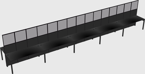 Shared rectangular cubicle