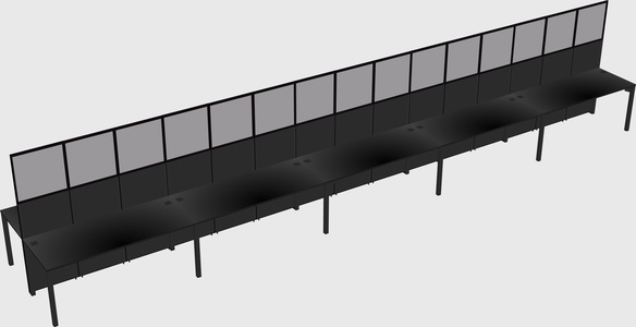 Shared rectangular cubicle