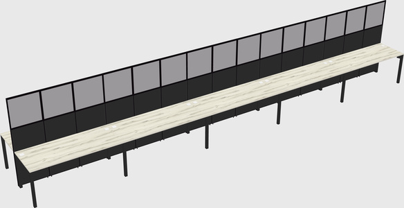 Shared rectangular cubicle