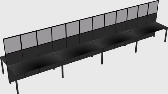Shared rectangular cubicle
