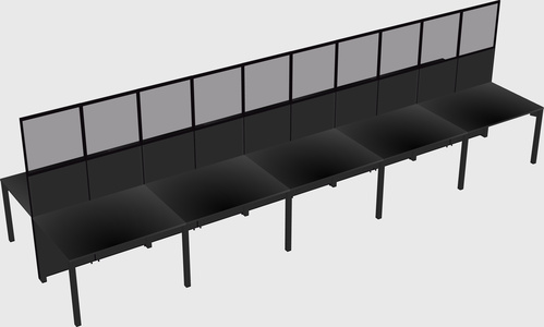 Shared rectangular cubicle