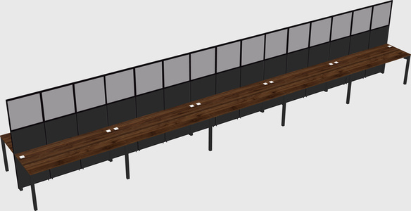 Shared rectangular cubicle
