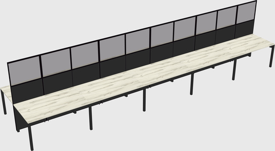 Shared rectangular cubicle