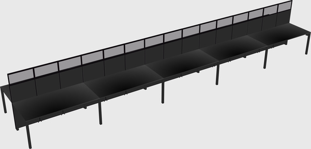 Shared rectangular cubicle