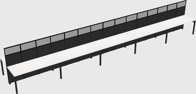Shared rectangular cubicle