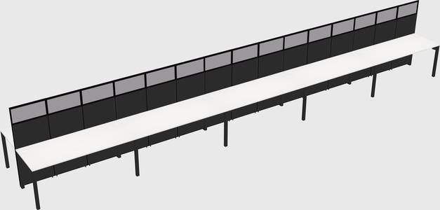 Shared rectangular cubicle