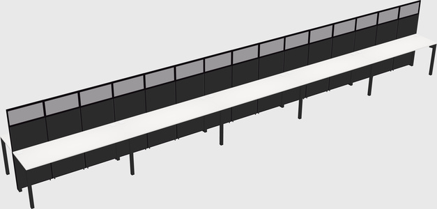 Shared rectangular cubicle