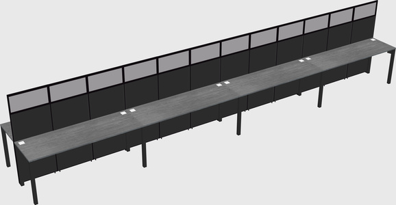 Shared rectangular cubicle