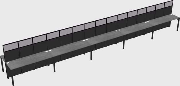 Shared rectangular cubicle