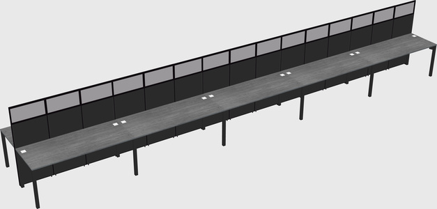 Shared rectangular cubicle