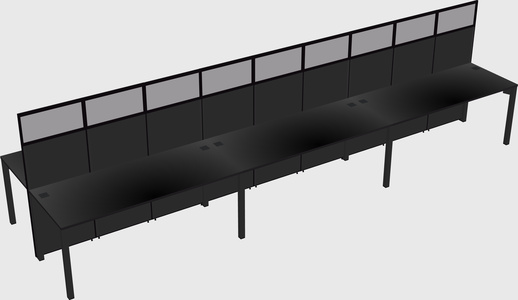 Shared rectangular cubicle