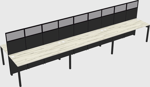 Shared rectangular cubicle