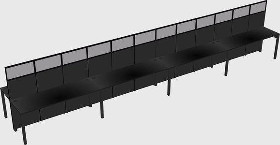 Shared rectangular cubicle
