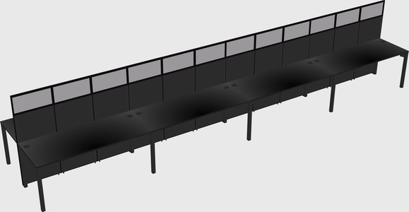 Shared rectangular cubicle