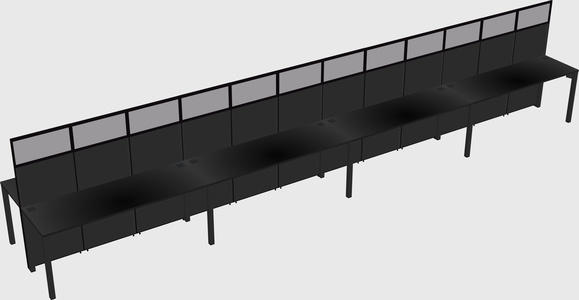 Shared rectangular cubicle