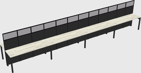 Shared rectangular cubicle