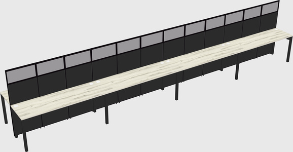 Shared rectangular cubicle