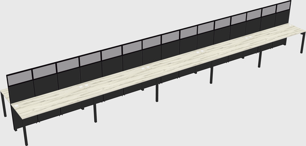 Shared rectangular cubicle