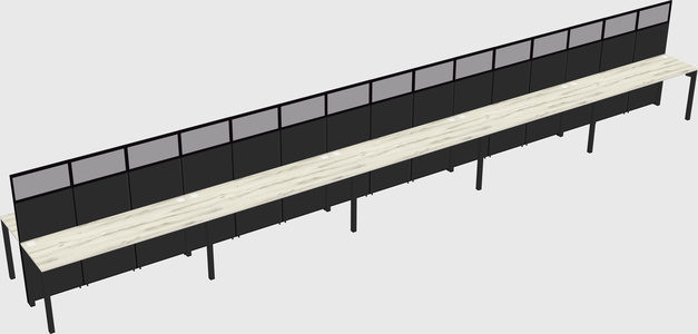Shared rectangular cubicle