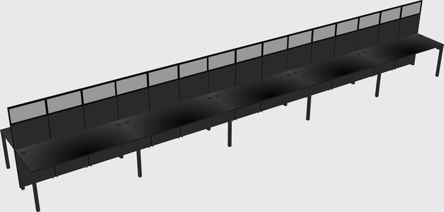 Shared rectangular cubicle