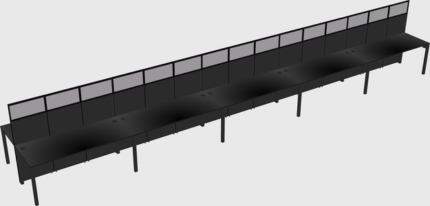 Shared rectangular cubicle