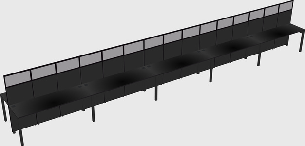 Shared rectangular cubicle