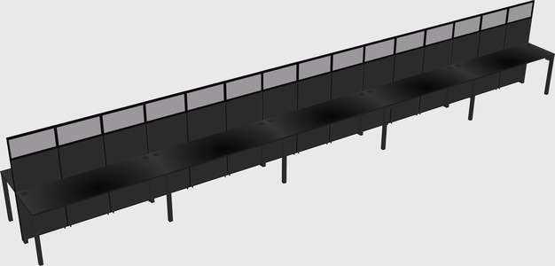 Shared rectangular cubicle