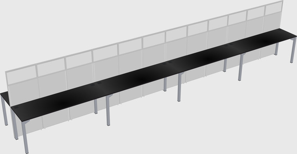 Shared rectangular cubicle