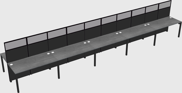 Shared rectangular cubicle